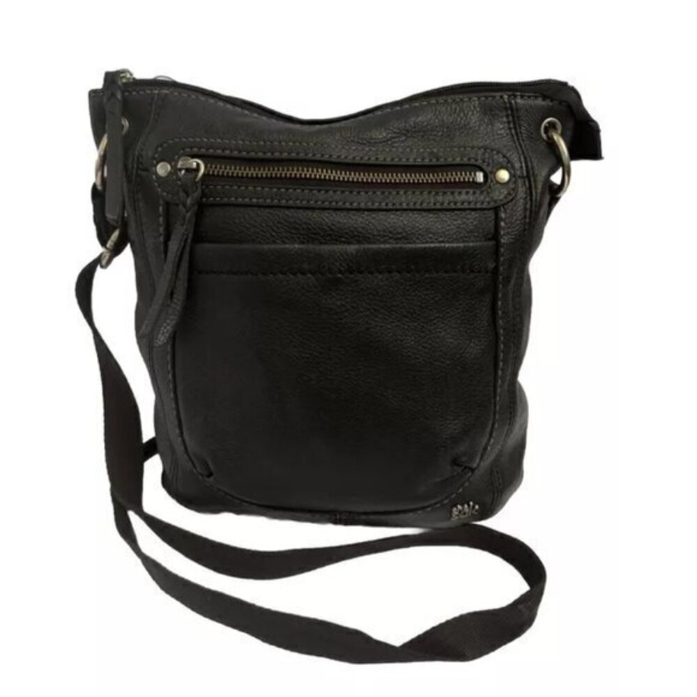 The Sak Crossbody Shoulderbag Black Leather Purse  handbag